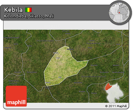 Satellite 3D Map of Kebila, darken