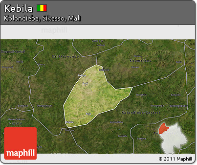 Satellite 3D Map of Kebila, darken