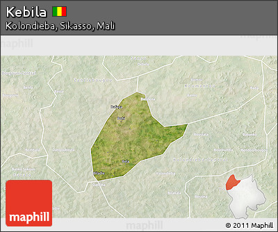 Satellite 3D Map of Kebila, lighten