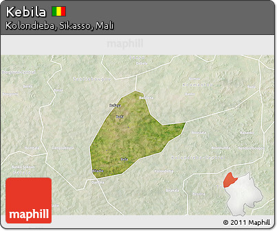 Satellite 3D Map of Kebila, lighten