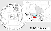 Blank Location Map of Kebila, highlighted country, highlighted grandparent region, within the entire country