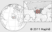 Blank Location Map of Kebila, highlighted country, highlighted grandparent region
