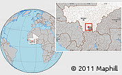 Gray Location Map of Kebila, highlighted country, highlighted parent region