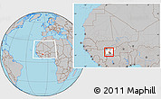 Gray Location Map of Kebila, highlighted parent region, highlighted grandparent region, within the entire country