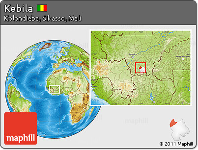 Physical Location Map of Kebila, highlighted parent region