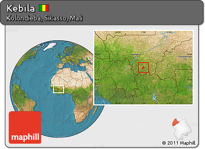 Satellite Location Map of Kebila