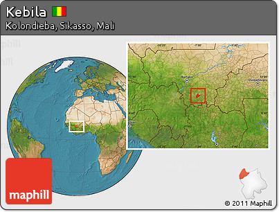 Satellite Location Map of Kebila