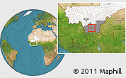 Satellite Location Map of Kebila, highlighted country, highlighted grandparent region