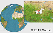 Satellite Location Map of Kebila, highlighted parent region, highlighted grandparent region