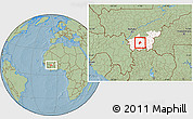Savanna Style Location Map of Kebila, highlighted grandparent region, hill shading