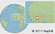 Savanna Style Location Map of Kebila, highlighted parent region, highlighted grandparent region, within the entire country