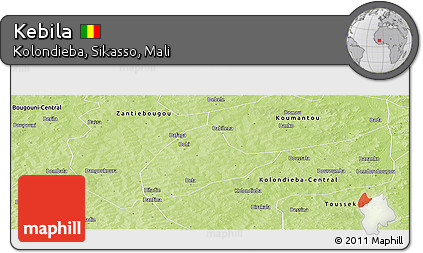 Physical Panoramic Map of Kebila