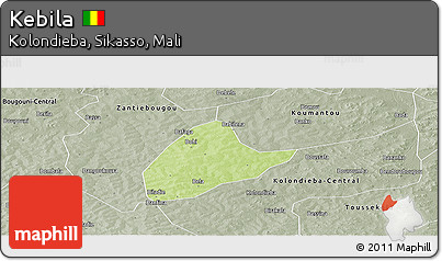Physical Panoramic Map of Kebila, semi-desaturated