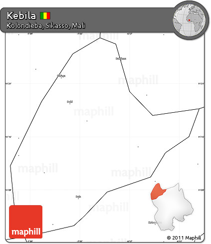Blank Simple Map of Kebila