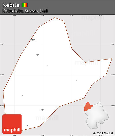 Classic Style Simple Map of Kebila, cropped outside