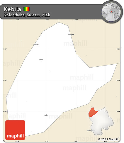 Classic Style Simple Map of Kebila