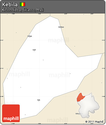 Classic Style Simple Map of Kebila