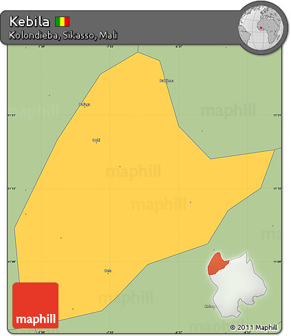 Savanna Style Simple Map of Kebila