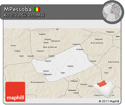 Classic Style 3D Map of MPessoba