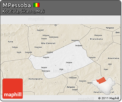 Classic Style 3D Map of MPessoba