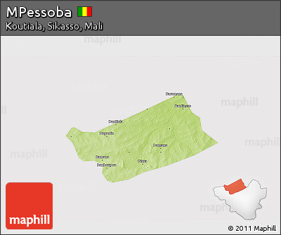 Physical 3D Map of MPessoba, cropped outside
