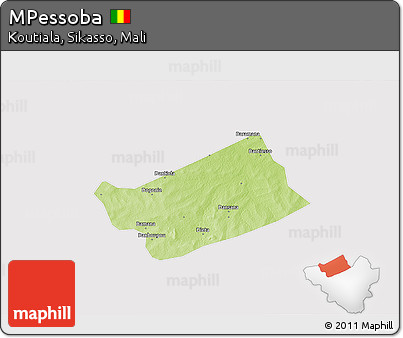 Physical 3D Map of MPessoba, cropped outside