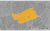 Political 3D Map of MPessoba, desaturated