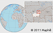 Gray Location Map of MPessoba, highlighted grandparent region