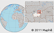 Gray Location Map of MPessoba, highlighted parent region, highlighted grandparent region