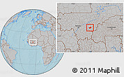 Gray Location Map of MPessoba, hill shading