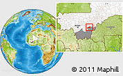 Physical Location Map of MPessoba, highlighted country, highlighted grandparent region