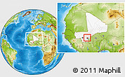 Physical Location Map of MPessoba, highlighted country, highlighted parent region, within the entire country