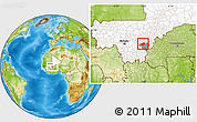 Physical Location Map of MPessoba, highlighted country, highlighted parent region