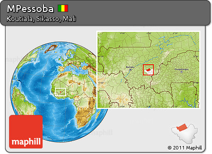 Physical Location Map of MPessoba, highlighted parent region
