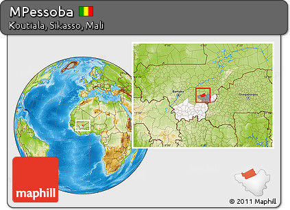 Physical Location Map of MPessoba, highlighted parent region, highlighted grandparent region