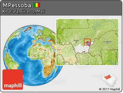 Physical Location Map of MPessoba, highlighted parent region, highlighted grandparent region