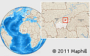 Shaded Relief Location Map of MPessoba, highlighted grandparent region