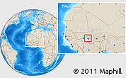 Shaded Relief Location Map of MPessoba, highlighted parent region, highlighted grandparent region, within the entire country