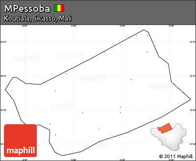 Blank Simple Map of MPessoba, cropped outside, no labels