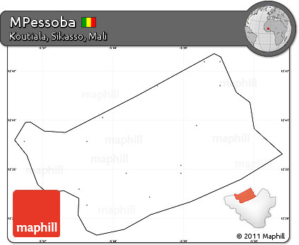 Blank Simple Map of MPessoba, cropped outside, no labels