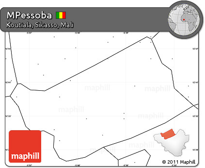 Blank Simple Map of MPessoba, no labels
