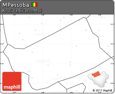 Blank Simple Map of MPessoba, no labels