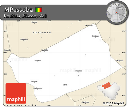 Classic Style Simple Map of MPessoba