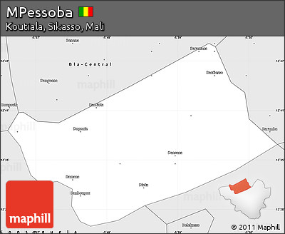 Silver Style Simple Map of MPessoba