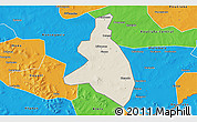 Shaded Relief 3D Map of Zangasso, political outside