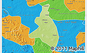 Physical Map of Zangasso, political outside