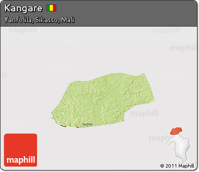 Physical 3D Map of Kangare, cropped outside