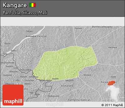 Physical 3D Map of Kangare, desaturated