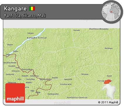Physical 3D Map of Kangare