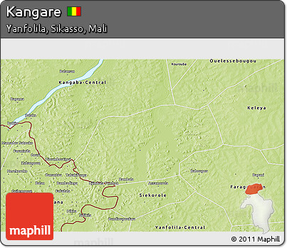 Physical 3D Map of Kangare